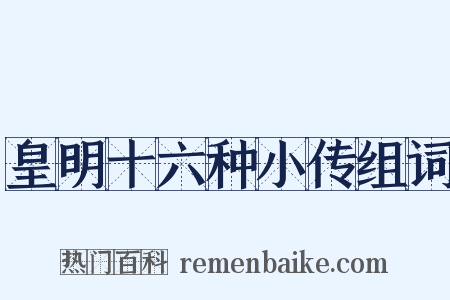 皇明十六种小传组词是什么意思的图片